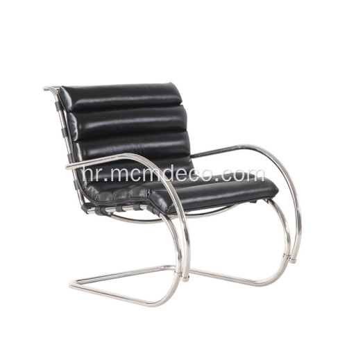 Moderna crna kožna replika MR Lounge Chair